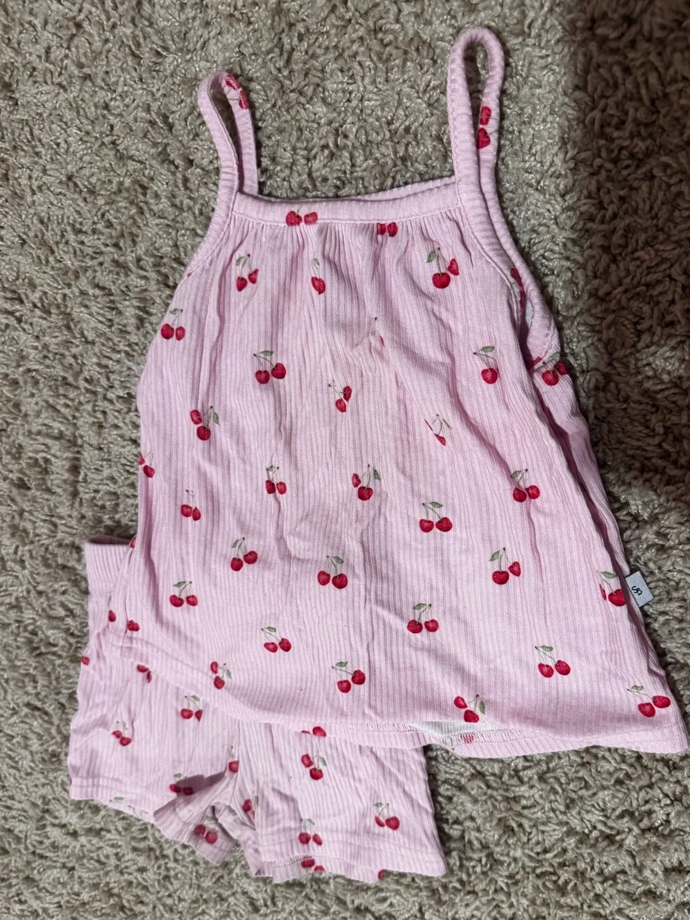 Someday Blush Pink Cherry Print Kids Matching Set